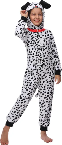 Vista 41 de Wizland Disfraz de animal para niños, leopardo, vaca, mono, reno, gato negro, dálmata, muñeco de nieve, mono de Papá Noel