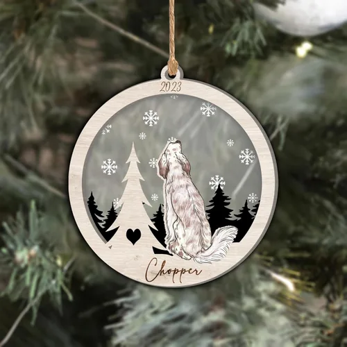 Vista 132 de Nazenti Adorno de Navidad conmemorativo personalizado, regalo personalizado de recuerdo de perro, condolencias por pérdida de mascotas, sabueso