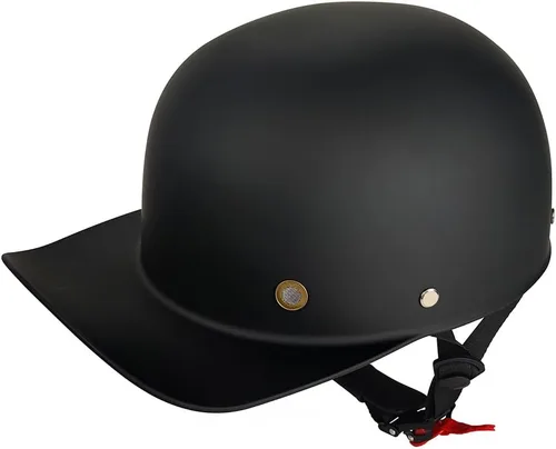 Vista 2 de Casco de motocicleta vintage para hombres y mujeres adultos, casco de moto de cara abierta, casco retro medio casco de moda gorra de béisbol casco