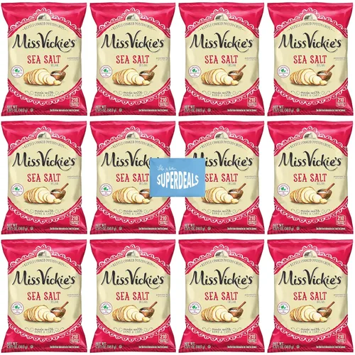 Vista 9 de Papas Fritas Cocidas en Caldero de Miss Vickie's Paquete de Valor Empaquetado por SUPERDEALS Bolsa de 1.375 Oz Paquete de Variedad Supremo de 5