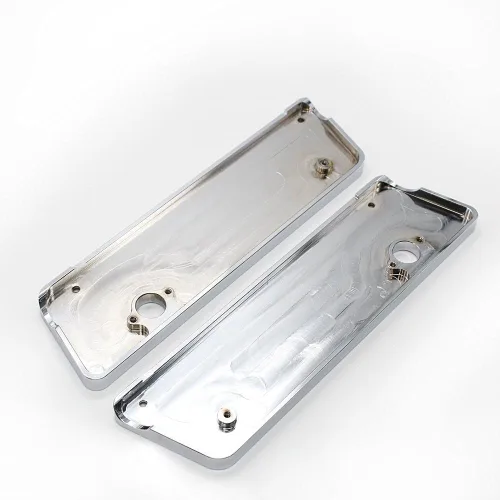 Vista 7 de Cubiertas de cierre de alforja de palanquilla de aluminio cromado con corte mecanizado CNC compatibles con modelos Touring H-D FLH FLT 1993-2013