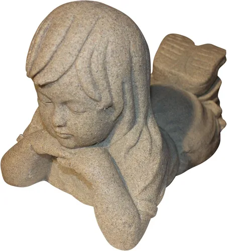 Vista 25 de Emsco Group 92246 Estatua de niño soñando despierto – Aspecto natural – Hecha de resina – Ligera – 40 cm de altura para jardín, BRONCE