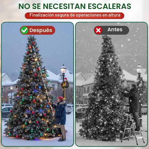 Vista 7 de Nigelia Poste de suspensión de luz de Navidad de 3 a 15 pies con gancho de utilidad, poste de extensión ajustable para colgar luces de Navidad