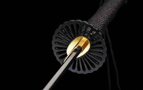 Vista 7 de Hecho a mano 40 ''negro Katana 1095 acero cuero Saya japonés samurai espada