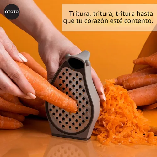 Vista 4 de OTOTO Rallador - Acero inoxidable, sin BPA, apto para lavavajillas, divertido gadget de cocina, rallador de verduras, lindos regalos y accesorios