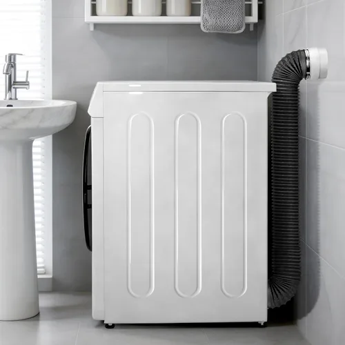 Vista 2 de Kit mejorado de ventilación de secadora 3 en 1, incluye manguera de ventilación de secadora para espacios reducidos, cubierta de ventilación
