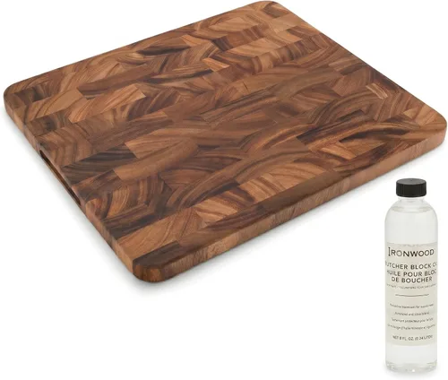 Vista 11 de Ironwood Oslo Tabla de Cortar Cuadrada de Fibra Transversal de Uso General, Talla Única, Madera de Acacia, Marrón