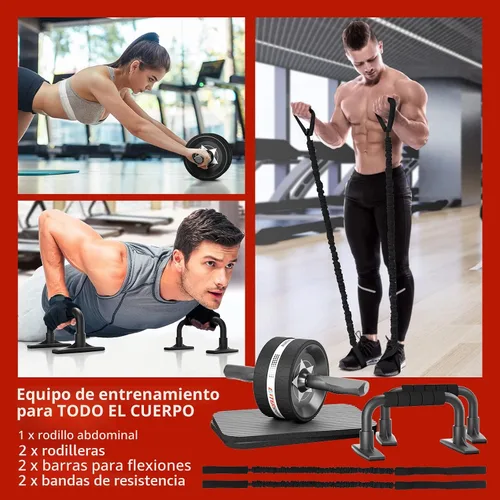 Vista 2 de Ab Roller Wheel for Abs Workout with 2 Knee Pads for Home Gym