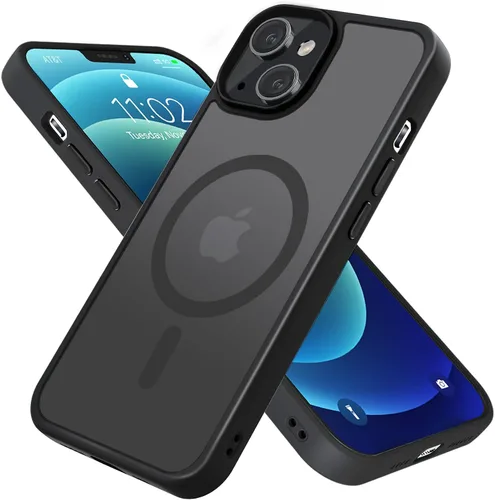 Vista 8 de Funda magnética fuerte para iPhone 14 Plus de 6.7 pulgadas, transparente compatible con MagSafe, protección contra caídas de grado militar Claro