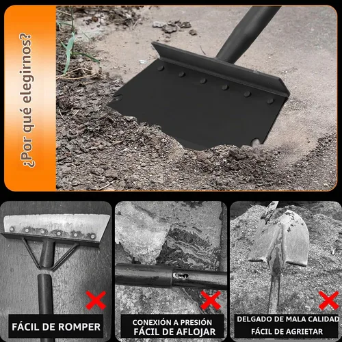 Vista 4 de Raspador de Pala Plana para Jardín, Pala Multifuncional de Limpieza de Jardín con Mango Largo de 59 Pulgadas, Raspador de Piso Resistente
