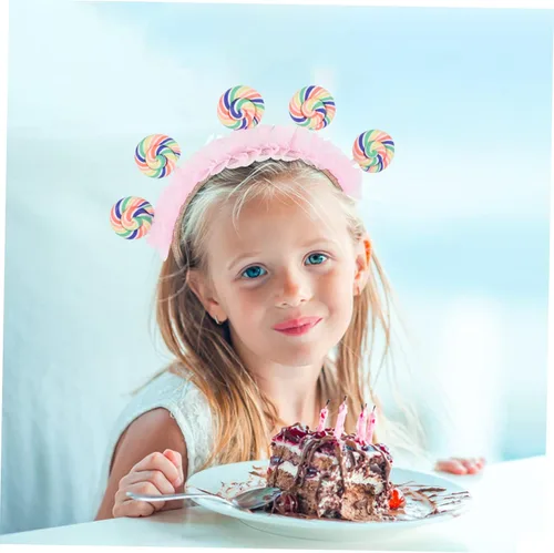 Vista 2 de Diadema de piruleta para cumpleaños, accesorios para el cabello, accesorios kawaii, diadema para niña de flores, accesorios para el cabello