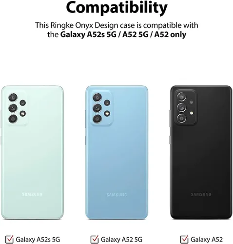 Vista 2 de Ringke Onyx - Funda compatible con Samsung Galaxy A52s 5G/Galaxy A52 5G/Galaxy A52, resistente a prueba de golpes, textura antideslizante
