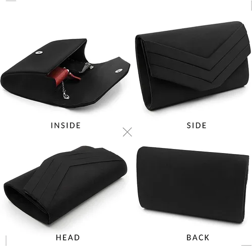 Vista 4 de Milisente - Cartera de noche para mujer, monedero de gamuza en bandolera