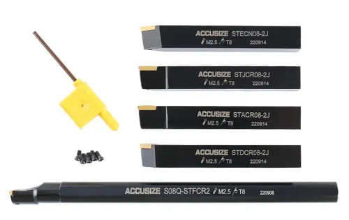 Vista 3 de Accusize Industrial Tools Mini herramienta de torneado indexable taladrado, 1/2 pulgada Tamaño del vástago de 1/2 pulgada, utiliza insertos