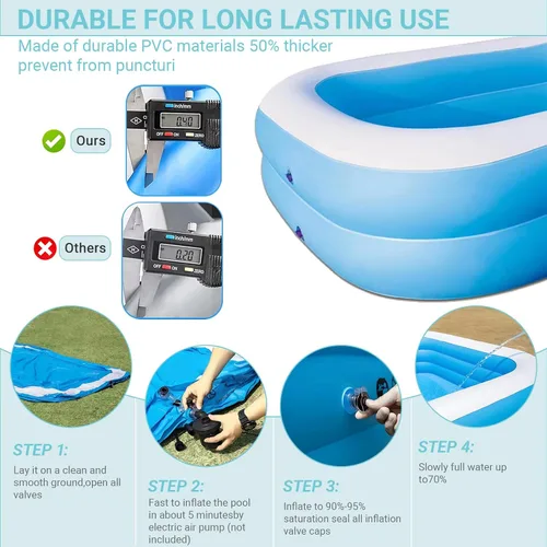 Vista 3 de Piscina GooMood Piscina Inflable Piscina Sobre Tierra (45'' x 33'' x 13'')
