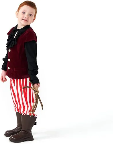Vista 4 de GRAJTCIN Pantalones de tobillo medievales para niños, disfraz de pirata vikingo renacentista, para Halloween, cosplay, pantalones góticos