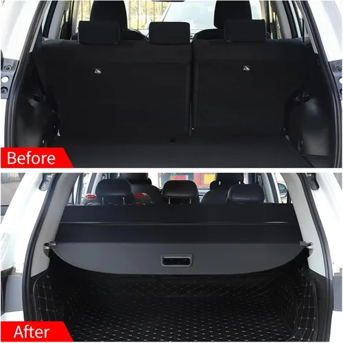 Vista 3 de Funda de carga retráctil para maletero compatible con Toyota RAV4 2014-2018, impermeable, cubierta de carga de privacidad, accesorios para Fibra