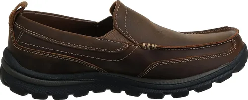 Vista 9 de Skechers Mocasines Superior Gains para hombre, Marrón oscuro