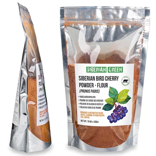 Vista 7 de Auténtica Cereza de Ave Siberiana en Polvo (Harina), Sin Gluten, Natural Cruda 300gr/10.58oz Altai Región Salvaje Cosechado