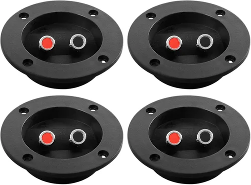Vista 8 de Caja de altavoz de 4 piezas, taza de terminal, caja de subwoofer redonda de resorte, conector de poste de unión para bricolaje para el hogar altavoz