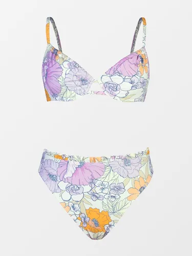 Vista 5 de CUPSHE Conjunto de bikini de dos piezas para mujer, cintura alta, push up, atrevido y con cordón