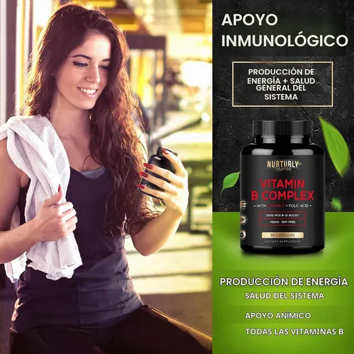 Vista 7 de Complejo de vitamina B con vitamina C - Contiene todas las vitaminas B esenciales - B1, B2, B3, B5, B6, B7, B9, B12 y biotina - Súper complejo