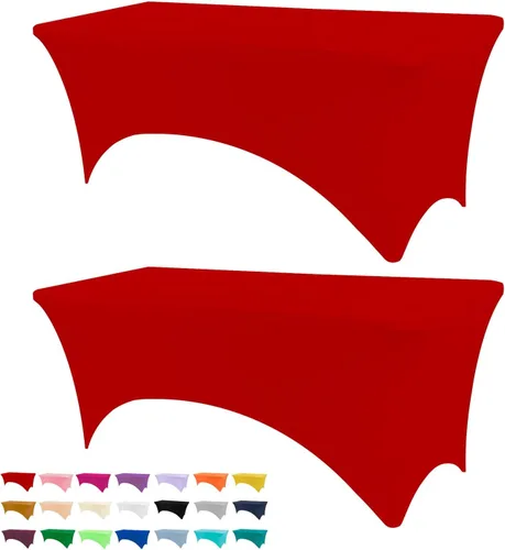 Vista 27 de BDDC - Funda de mesa ajustada de 4 pies, manteles de elastano negros, manteles elásticos lavables y resistentes a las arrugas para eventos, bodas