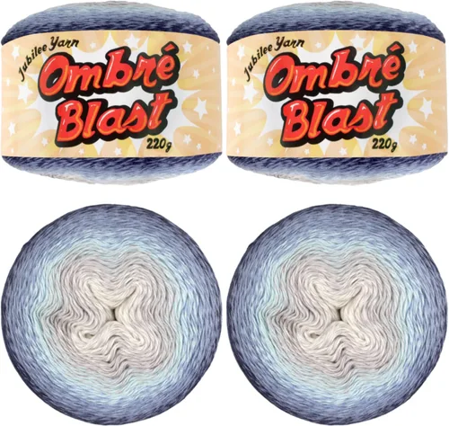 Vista 27 de JubileeYarn - Hilo Ombré Blast (7.76 oz/torta de algodón para bebé, 1 torta)