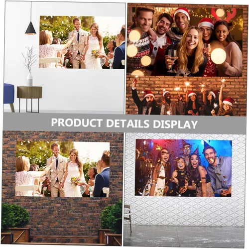 Vista 8 de Pantalla de proyección portátil de cine en casa HD para uso interior y exterior Pantalla de cine resistente a arrugas