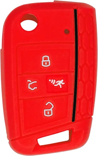 Vista 6 de StandardAutoPart Funda de silicona para llave inteligente con control remoto de proximidad de 4 botones, compatible con Volkswagen Golf Jetta GTI