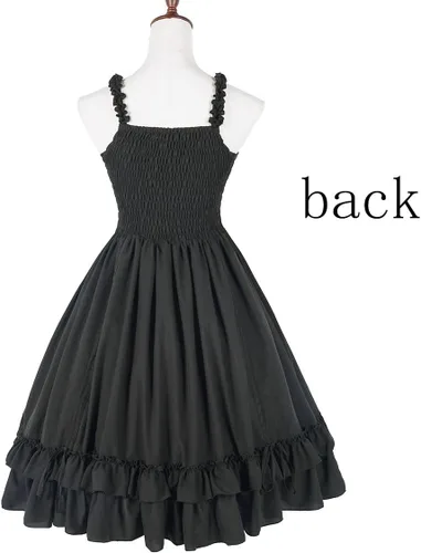 Vista 2 de ZZEQYG Vestido steampunk con volantes y cordón para mujer, vestidos renacentistas victorianos