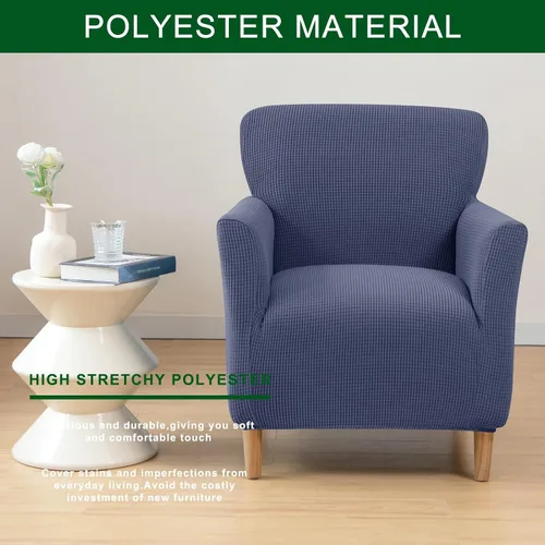Vista 5 de CRFATOP - Funda elástica para sillón de mediados de siglo moderno de 1 pieza, fundas de silla de acento de jacquard con brazos, fundas de silla