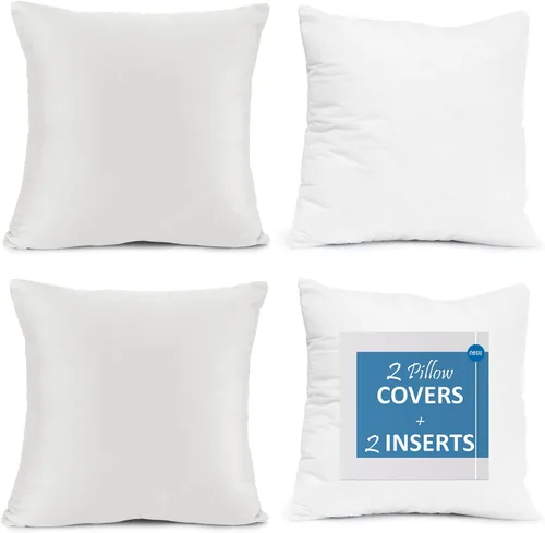 Vista 21 de Nestl Juego de 2 rellenos de almohada con terciopelo suave y sólido, juego de fundas de almohada cuadradas decorativas para sofá, automóvil Azul