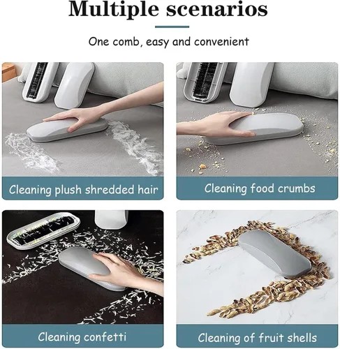 Vista 5 de Barredora multifuncional de migas de mesa, colector de residuos de cerdas suaves para mesa, alfombras, sábanas, sofás, cepillo de limpieza de ropa