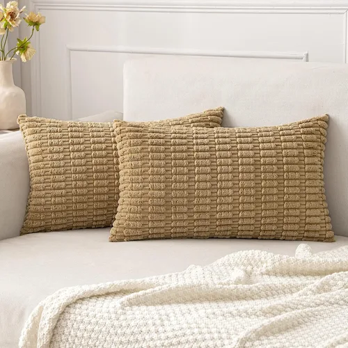 Vista 63 de MIULEE - Paquete de 2 fundas de cojín decorativas de corduroy, modernas y boho, suaves, con rayas, decoración del hogar, sofá, sala de estar, sillón