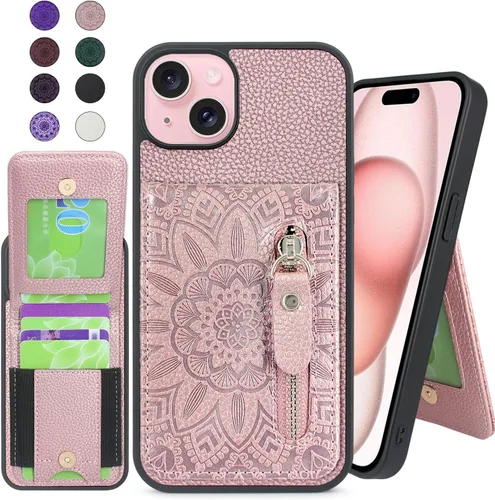 Vista 8 de Harryshell Funda compatible con iPhone 12 / iPhone 12 Pro con ranuras para tarjetas [capacidad para hasta 6 tarjetas] Función de atril, bolsillo