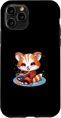 Vista 10 de Funda para iPhone 14 Otaku Anime Red Panda Eat Ramen Fideos Flor de Cerezo