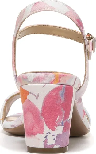 Vista 4 de Naturalizer Sandalias de tacón Bristol para mujer, Floral blanco y rosa.