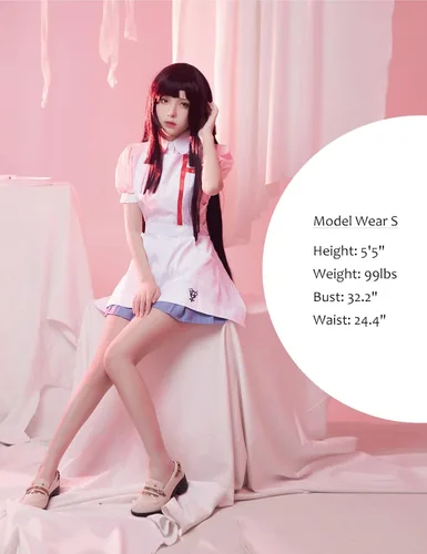 Vista 3 de CR ROLECOS Conjunto completo de disfraz de anime Junko Mikan Ibuki para mujer