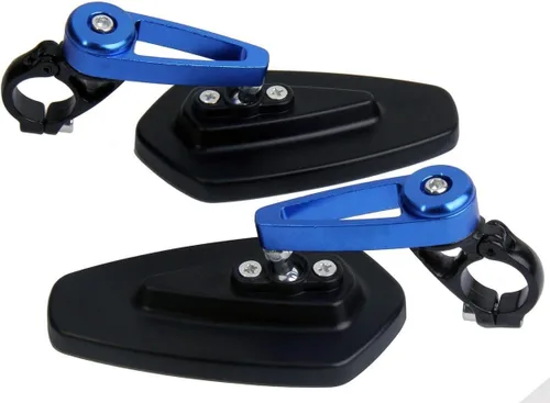 Vista 3 de Espejos de extremo de barra de flecha negra compatibles con tallo azul para Suzuki Vstrom 1000 DL1000 2004