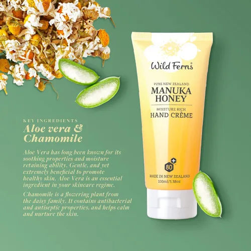 Vista 9 de Wild Ferns Crema de manos rica en humedad con miel de Manuka, 99% natural, 3.4 fl oz