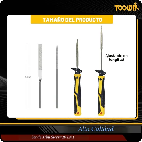 Vista 6 de TOOLAN: Juego de sierra manual de artesanía de 10 en 1 y lima. Kit de sierra mini de corte manual y lima para manualidades, modelado, plástico