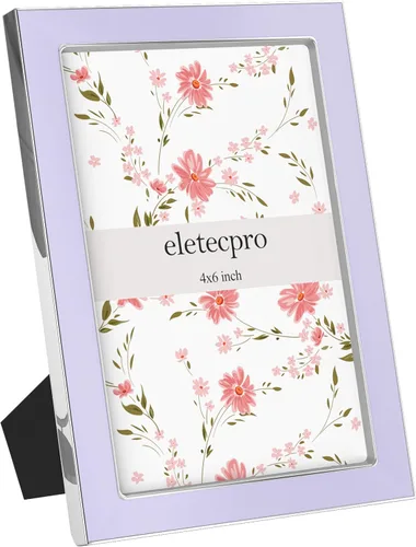 Vista 50 de eletecpro 4x6 Enamel Picture Frame with Real Glass Cover, Pink, 1-Pack Rosa con oro