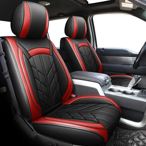 Vista 11 de 5 fundas de asiento de camión para Dodge Ram con banco plano 1500/2500/3500 2009-2023, juego completo de protectores de asiento de cuero Negro