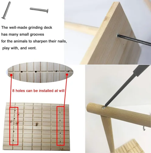 Vista 7 de Hamiledyi Tabla rascadora de conejo, juguetes para masticar, juguete de madera de conejo para conejos, aburrimiento, conejos, juguetes