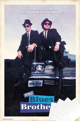 Vista 9 de The Blues Brothers - Póster de película (estilo regular, en una misión de Dios) (Tamaño: 24 x 36 pulgadas) (póster laminado)