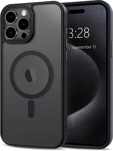 Vista 18 de Anuck - Funda magnética para iPhone 11 compatible con MagSafe, carcasa trasera mate translúcida dura, borde de TPU, delgada, resistente a impactos