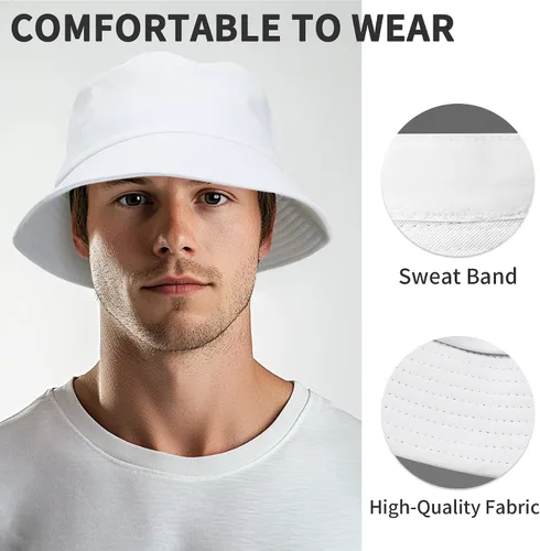 Vista 4 de NPQQUAN Bucket Hats for Men Woman Packable Foldable Sun Hats for Women Beige