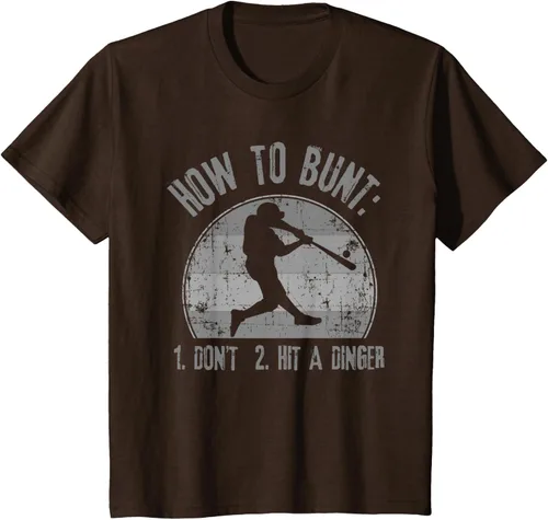 Vista 56 de Cómo Bunt Don't Hit A Dinger - Camiseta divertida de béisbol y sóftbol, Negro, S