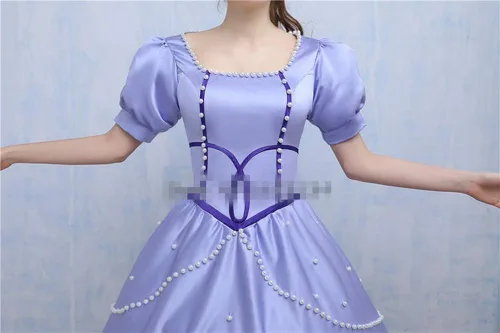 Vista 5 de EChunchan Anime Sofia The First Sophia - Vestido de noche violeta para mujer